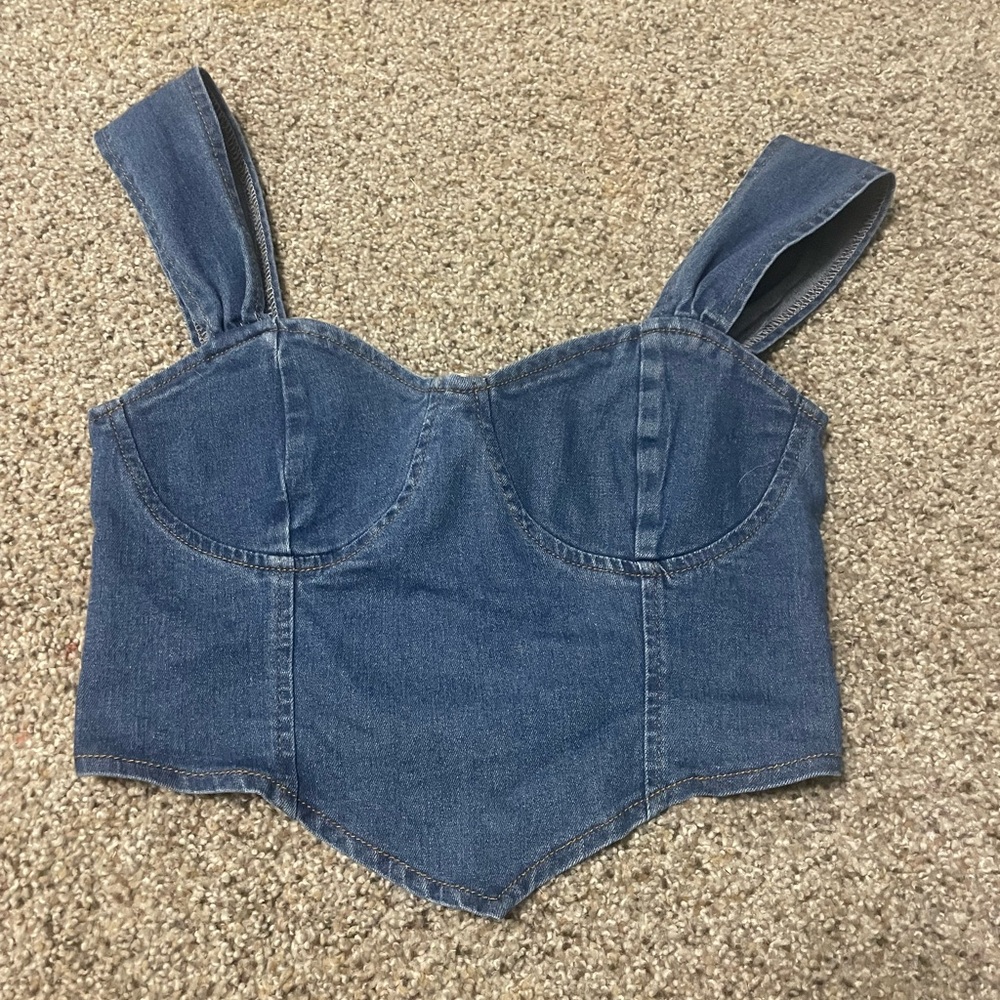 Denim Bustier Top